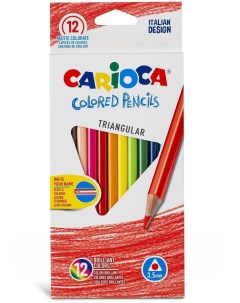 Набор цветных карандашей Triangular трехгранные 12 цветов Carioca
