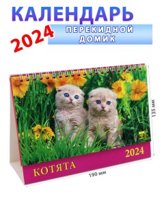 Календарь домик на 2024 год Котята 135х190 мм День за днем