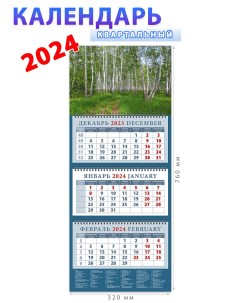 Календарь на 2024 год Березовая роща День за днём
