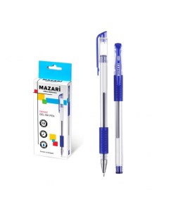 Ручка шариковая GOLD 0 5мм корпус пластик грип синяя Mazari