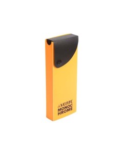 Пенал пластиковый MonoChrome 200 74 27мм неоновый оранжевый выдвижной кнопка Devente