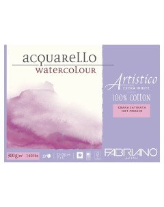Альбом склейка Artistico Сатин для акварели 23 х 30 5 см 20 л 300 г экстра белый Fabriano