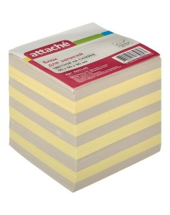 Блок кубик для записей Эконом 90x90x90мм разноцветный на склейке 18шт Attache