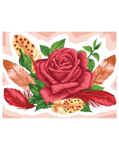 Картина по номерам на холсте Роза 30 40 с акриловыми красками и кистями Три совы
