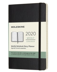 Еженедельник датированный на 2020 год Classic Soft WKNT Pocket 144 страницы черный Moleskine