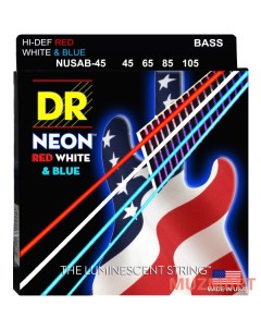NUSAB 45 HIGH DEF NEON Струны для 4 струнной бас гитары Dr