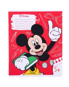Тетрадь Микки Маус 12 листов в ассортименте линейка 10 штук Disney