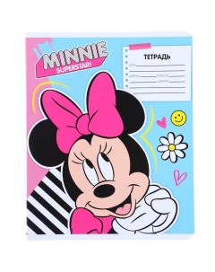 Тетрадь Минни Маус 12 листов в ассортименте линейка мелованная бумага 10 штук Disney