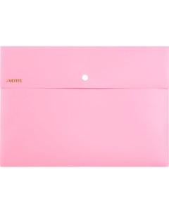 Папка конверт на кнопке А4 Pastel 350мкм непрозрачная розовая Devente
