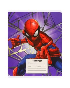 Тетрадь Человек паук 24 листа в ассортименте линейка тиснение 10 штук Marvel