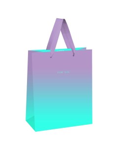 Пакет подарочный Duotone Turquoise Lilac gradient отд фольг ламин 18х23х10см 4шт Meshu