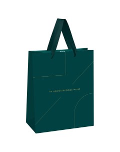 Пакет подарочный Monocolor Emerald отд фольгой мат ламинация 33х42х12см 2шт Meshu