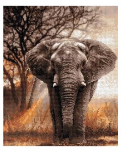 Алмазная мозаика на холсте 40х50 см с подрамником Слон в Африке Art on canvas