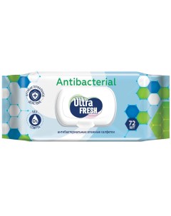 Салфетки влажные Antibacterial с клапаном 72 шт Ultra fresh