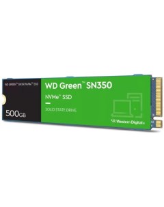 Накопитель SSD M 2 2280 WDS500G2G0C WD Green SN350 NVMe 500GB PCIe 3 0 x4 3D TLC 2400 1500MB s IOPS  Western digital