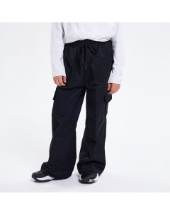 Чёрные брюки карго на резинке Liqlo