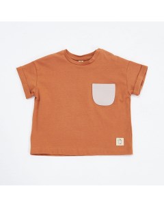 Оранжевая футболка с акцентным карманом Awww