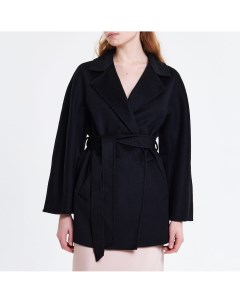 Чёрное короткое пальто с поясом Arshenova