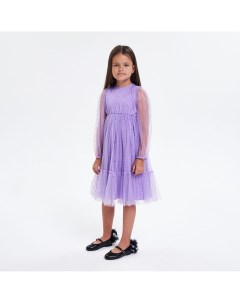 Фиолетовое шифоновое платье в горох Белру