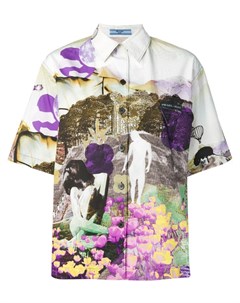 Prada рубашка с абстрактным принтом нейтральные цвета Prada