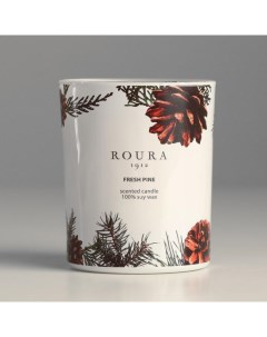 Натуральная ароматическая свеча в стакане Сосна 8 5х7 см 140 гр соевый воск Roura