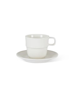 Чашка чайная с блюдцем 9x8 см белый фарфор 7243751 Coincasa
