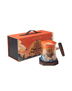 Стеклянная чашка для чая с керамическим фильтром Glass Tea 440mL Pinztea