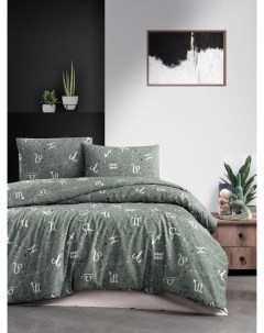 Комплект постельного белья ранфорс тёмно зелёный 1 5 спальный Do&co