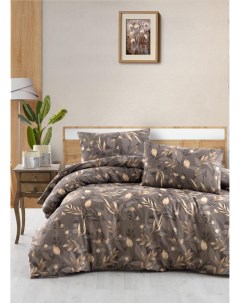 Комплект постельного белья ранфорс коричневый 1 5 спальный Do&co
