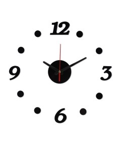 Часы наклейка серия DIY плавный ход d 40 см черные Nobrand