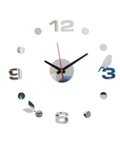Часы наклейка серия DIY Птичка плавный ход d 40 см серебро Nobrand