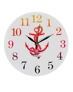 Часы настенные серия Интерьер Якорь дискретный ход d 23 5 см Соломон
