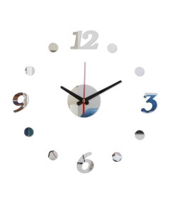 Часы наклейка серия DIY плавный ход d 40 см серебро Nobrand