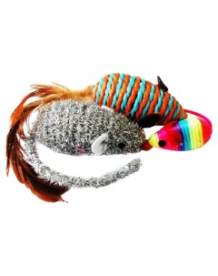 Мягкая игрушка для кошек сизаль текстиль разноцветный 15 см 3 шт Уют
