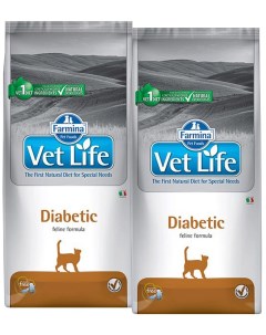 Сухой корм для кошек Vet Life Feline Diabetic 2 шт по 2 кг Farmina