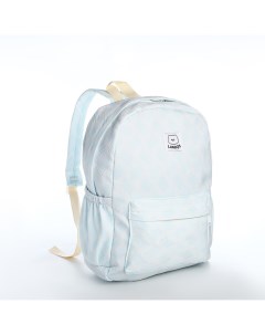 Рюкзак школьный из текстиля на молнии 3 кармана цвет голубой Nobrand