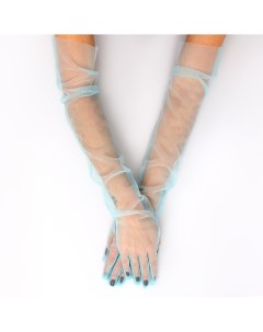 Карнавальный аксессуар перчатки прозрачные цвет синий Страна карнавалия