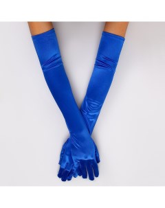 Карнавальный аксессуар перчатки 55см цвет синий Страна карнавалия