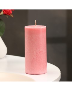 Свеча цилиндр гладкая 5х10 см розовая 6 ч Дарим красиво