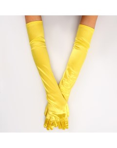 Карнавальный аксессуар перчатки 55см цвет желтый Страна карнавалия