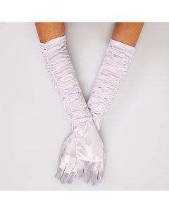 Карнавальный аксессуар перчатки со сборкой цвет белый Страна карнавалия