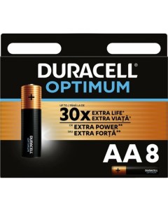 Батарейка LR6 OPTIMUM 8шт блистер AA Duracell