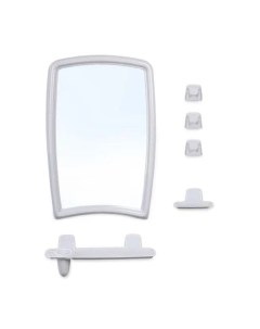 Зеркало 35х52 см прямоугольное белый мрамор с полочкой НВ 04104000 Беросси