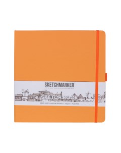 Блокнот для зарисовок 20 20 cм 80 л 140 г твердая обложка Оранжевый неон Sketchmarker