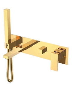 Смеситель для ванны с душем Qubic 474-2-G золото Boheme