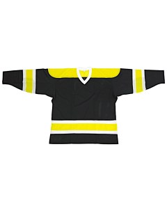 Хоккейная майка сетка SR 54 черный желтый белый Волна