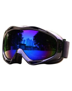 Лыжные очки с защитой запотевания и ультрафиолета черная оправа синие линзы Grand price