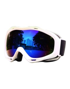 Лыжные очки с защитой от запотевания и ультрафиолета белая оправа синие линзы Grand price