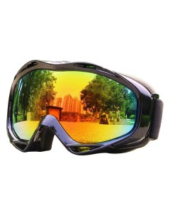 Лыжные очки защита от запотевания и ультрафиолета черная оправа оранж линзы Grand price
