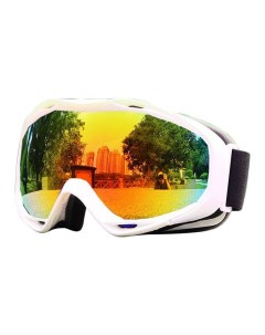 Лыжные очки с защитой от запотевания и ультрафиолета белая оправа оранж линзы Grand price